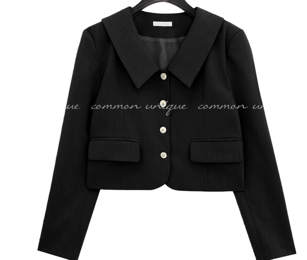 Standard Wide Collar Cropped Jacket