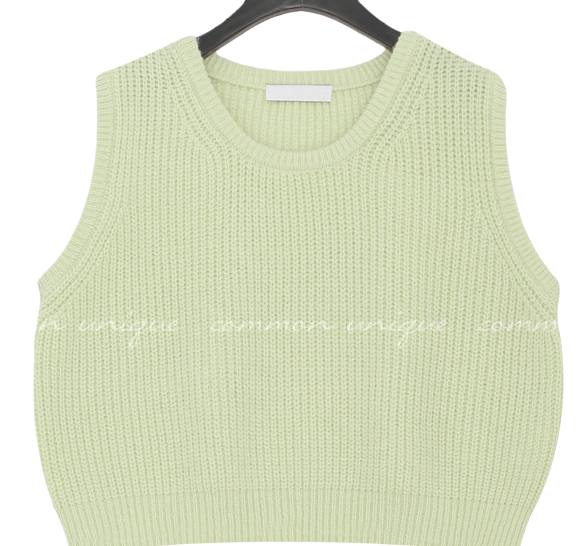 Basic Round Neck Cropped Knit Vest