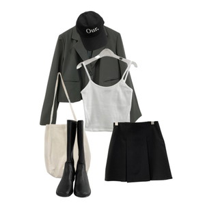 jacket,sleeveless,skirt 코디