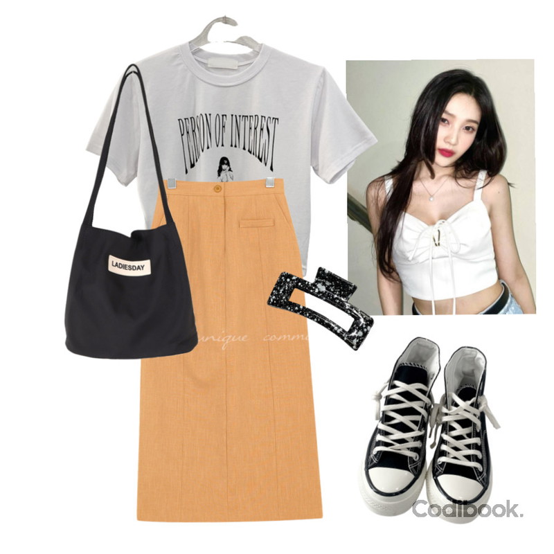 DAILYJOU 캔버스 하이 스니커즈 - 6 color,common unique TIREN LINEN H LINE LONG SKIRT,LILYTI 신상 5% 이지데일리 에코백 (데일리 폴리 숄더백 복조리 가방 아이보리/연카키/카키/블랙)등을 매치한 코디