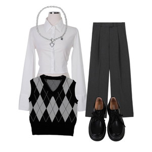Classy,Aesthetic,Black&white,Knitwears,Coolclassycute 코디