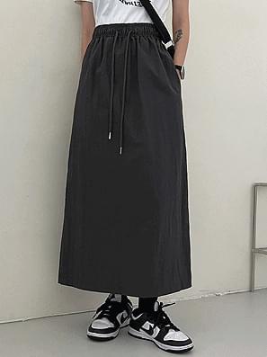 Feed Nylon Banding Long Skirt