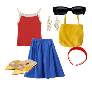 flats,sleeveless,skirt 코디
