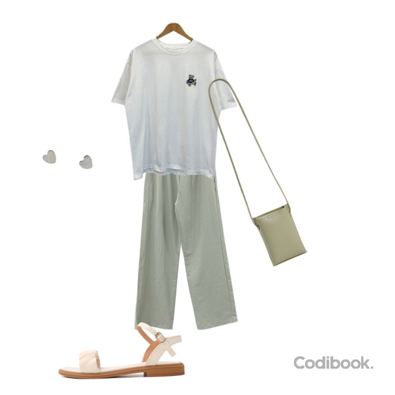 DAILYJOU # 데어 밴딩 팬츠 - 9 color,lavenir (silver925) heart earring,RIGHT HERE 학생크로스백 가방 여행용 크로스 가벼운 캐주얼 백 CODI등을 매치한 코디