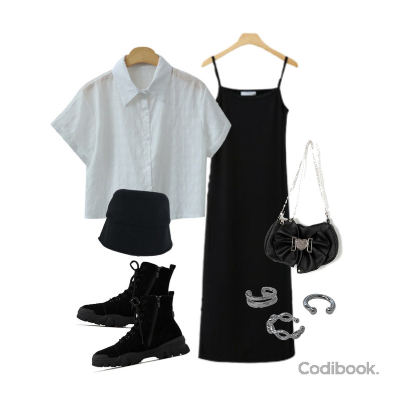 CHAAKAN 버필든 통굽 워커 BSSDR3b8300,moodinslow Short linen bucket hat,binary01 웨디 하트&진주토트백등을 매치한 코디