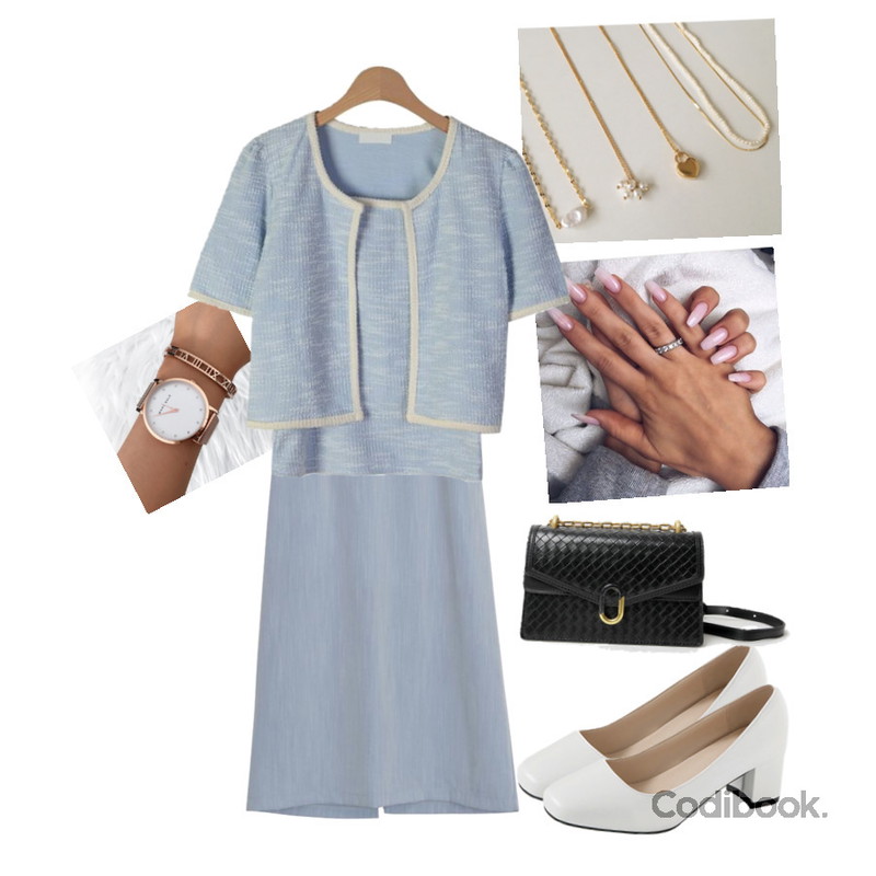 lavenir (silver925) heart lock necklace,LOVELY SHOES 멜로츠 크로스백,CHAAKAN 안젤라 미들힐 스퀘어 펌프스 PPLTS3b4040등을 매치한 코디