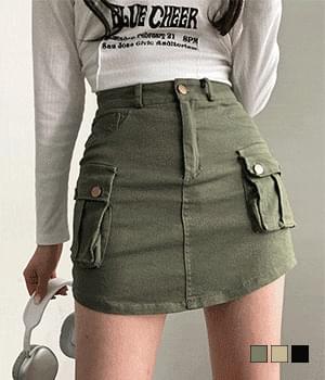 Pair Vintage Military Pocket Cargo Mini Skirt