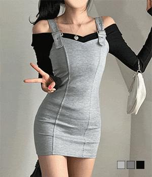 Short Buckle Suspenders Mini Dress