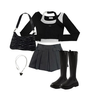 モノトーン,韓国コーデ,모노톤,부츠 코디