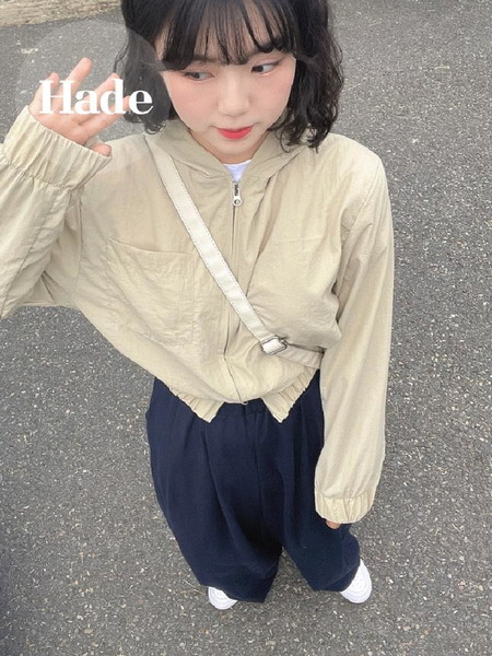 #Hade, two-way rustic crop Jacket