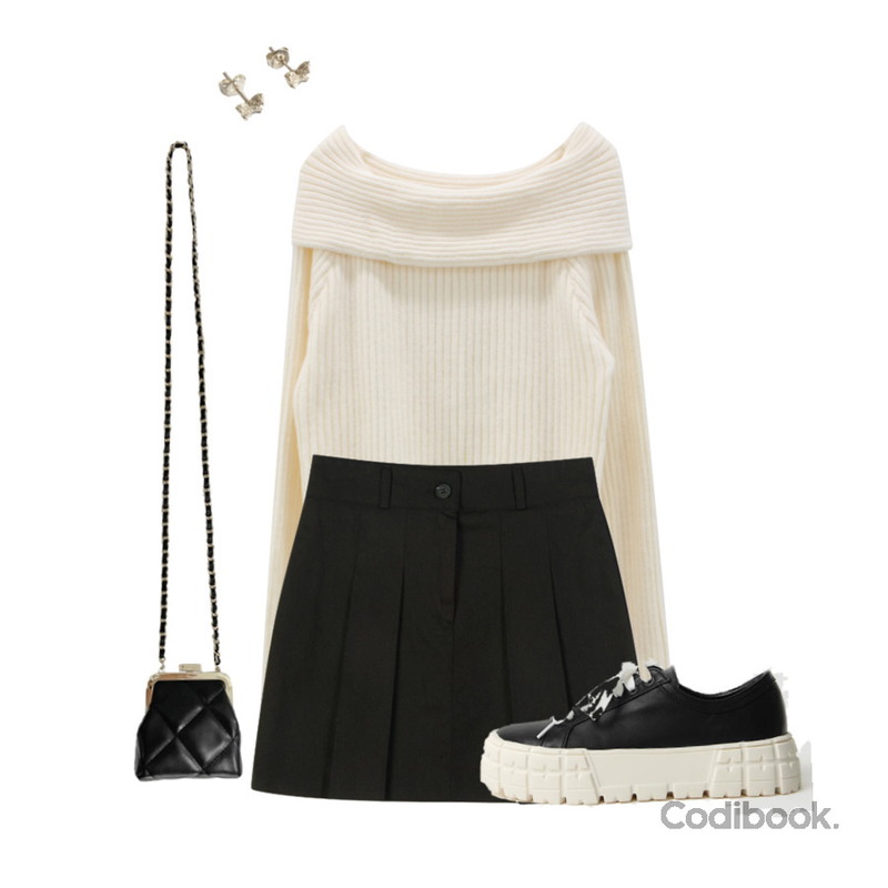 lavenir (silver925) butterfly earring,LOVELY SHOES 프리드 통굽 스니커즈 4cm,dangosister 로우주름SK(3c)등을 매치한 코디