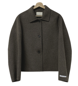 Grow collar handmade jacket (90% wool) + cashew nut muffin knit + atelier mini skirt (50% wool)