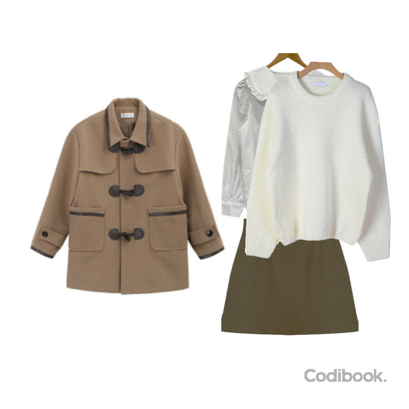 Dday Girl 로린 세일러 카라 블라우스,MAGLE 셀렉 심플 미니 스커트 - 2 size,dangosister 펌킨라운드도톰니트(10c) 폭닥한소재감:D등을 매치한 코디