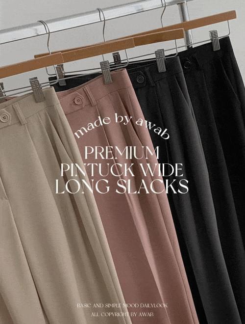 Premium pintuck wide long slacks -4oclor (Ships Today)