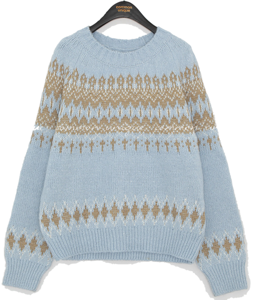 Vintage Nordic Round Neck Loose Knit