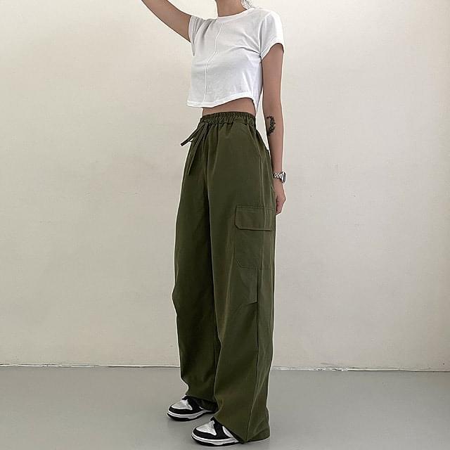 Grove Cargo Side Pocket Banding Pants (Ships Today)