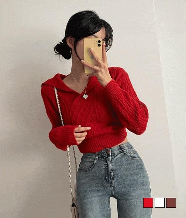 Ari Sailor Collar Crop Knitwear