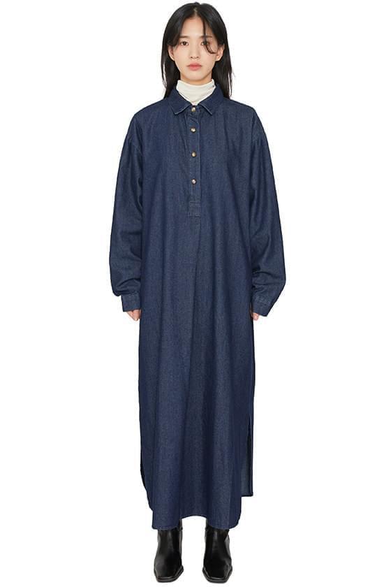 Bi-denim overfit maxi dress (Ships Today)