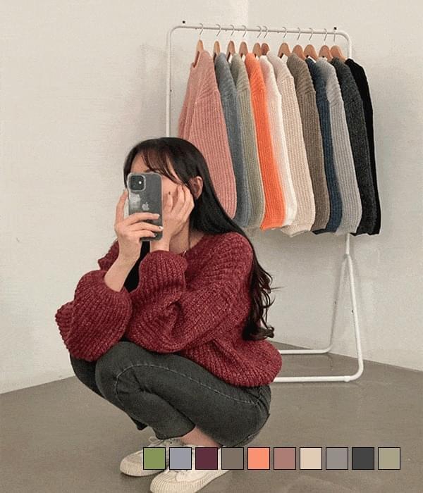 Cream puff thick Hachi Abang Knitwear (Ships Today)