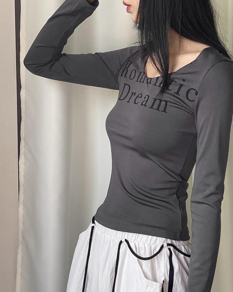 Dream Lettering Slim Long Sleeve T-shirt (Ships Today)