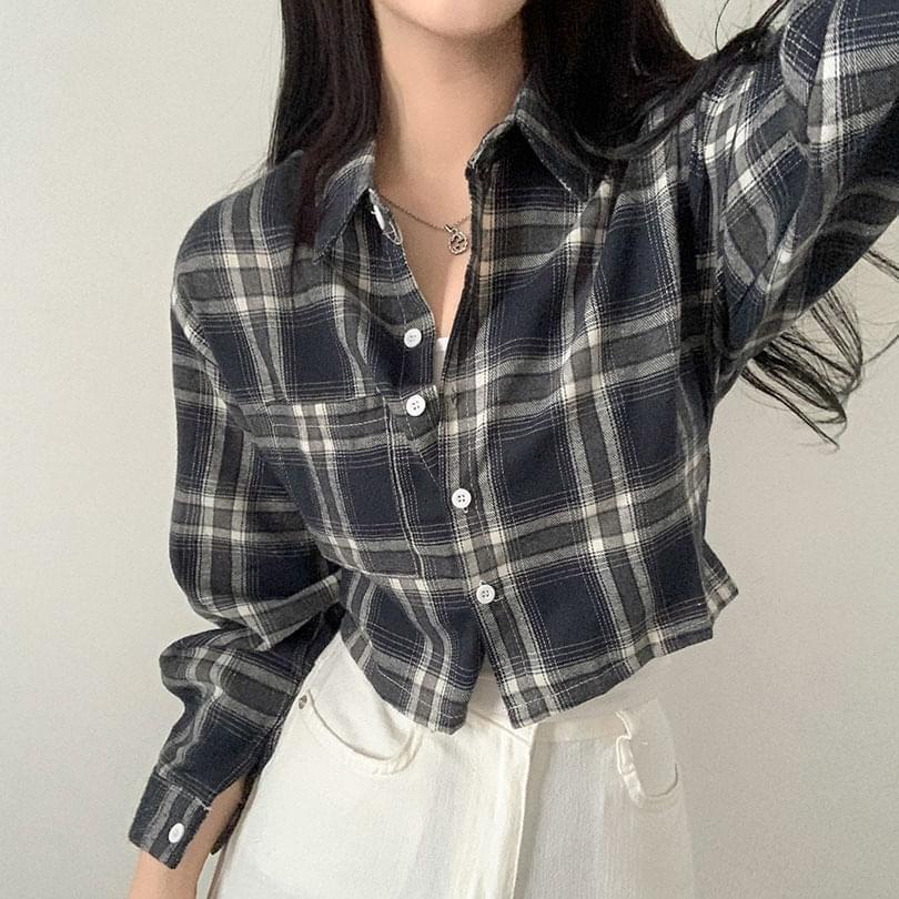 autumn check pocket shirt (Ships Today)
