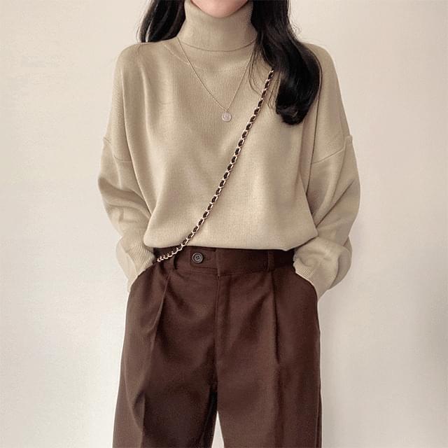 Marang High Neck Turtle Loose-fit Turtleneck Knitwear (Ships Today)
