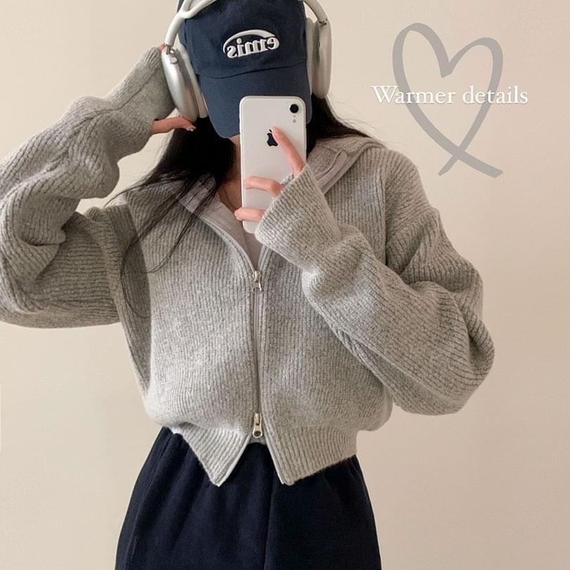 Robe Warmer 2-Way Knit Zip-up (Ships Today)