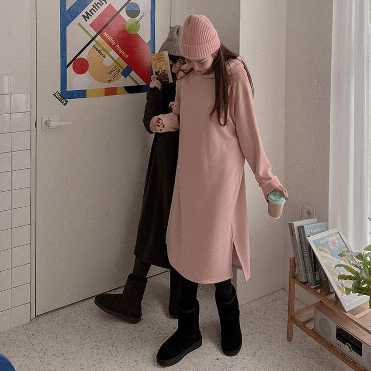 Ruffled fur hooded Dress for cold weather (Ships Today)