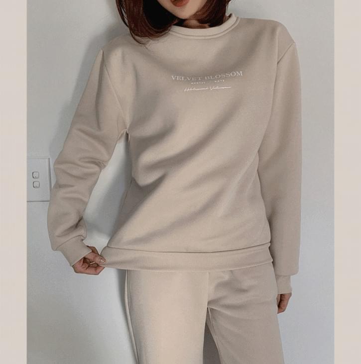 Velvet Blossom Sweatshirt Jogger Pants Set (Ships Today)