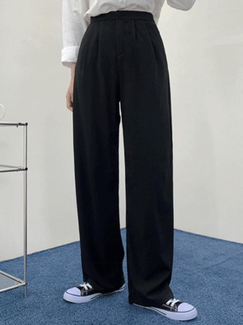 George Button Pintuck Spandex Wide Slacks Pants P#YW653 (Ships Today)