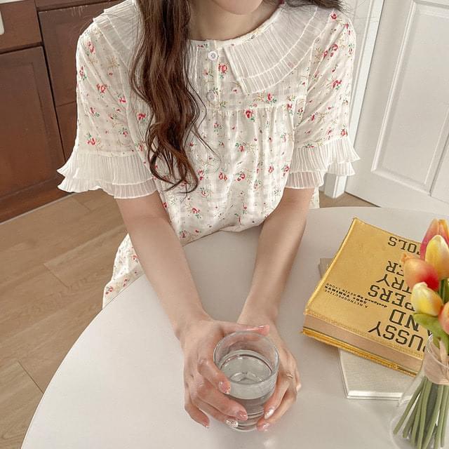 Big Size 66-99 Sally Flower Yoru Pajama Dress (Ships Today)