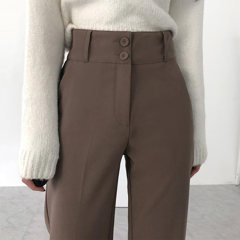 High-waisted two-button slacks that fit my height (Ships Today)
