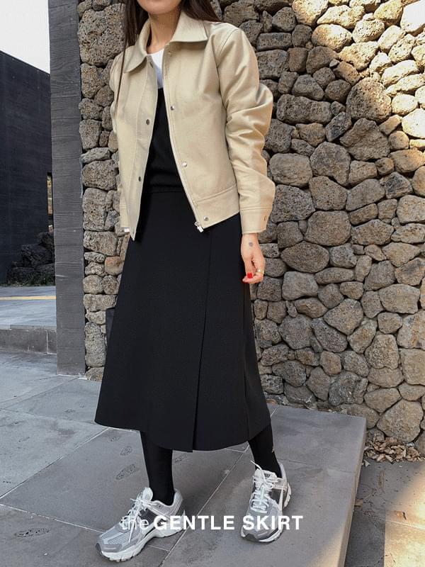 GENTLE SLACKS SKIRTSSLegging slit slacks skirt (Ships Today)
