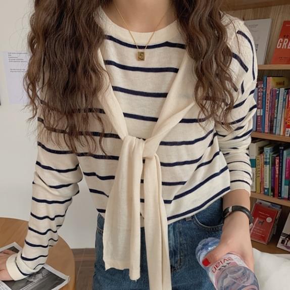 Half Price Sale Shawl Striped Knitwear SET Knit Shawl Detachable Use :D (Ships Today)