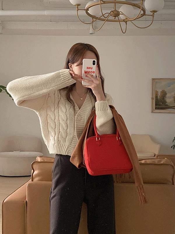Carol Twisted Winter Crop Knitwear Cardigan (Ships Today)