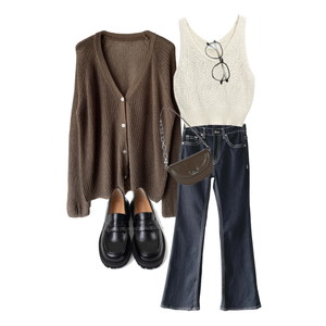 Blouses,Dailyoutfit,Universitylook,Heels,Sets,Comfortable,Cardigan/vest,Skirt,Coat,Girly 코디