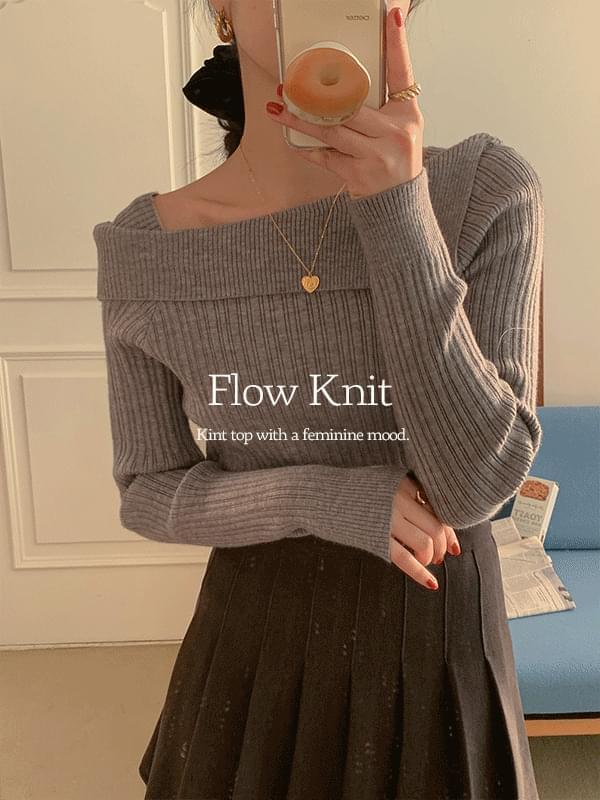 Flow Off Shoulder Split Spring Knitwear (Ships Today)