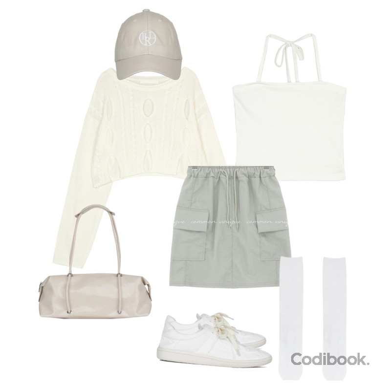 porterna 라오딘 스니커즈,porterna 루디 롱 토트 백,porterna 파피 레터링 볼 캡등을 매치한 코디