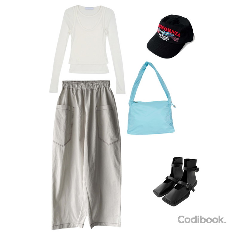 kim9hope noble ankle sandle,kim9hope gram stitch wide pt,kim9hope welcome california cap등을 매치한 코디