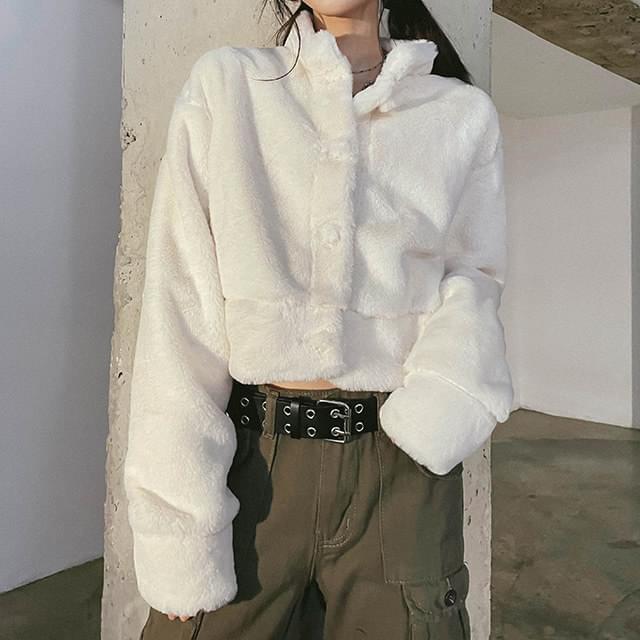 fur flag cropped jacket (Ships Today)