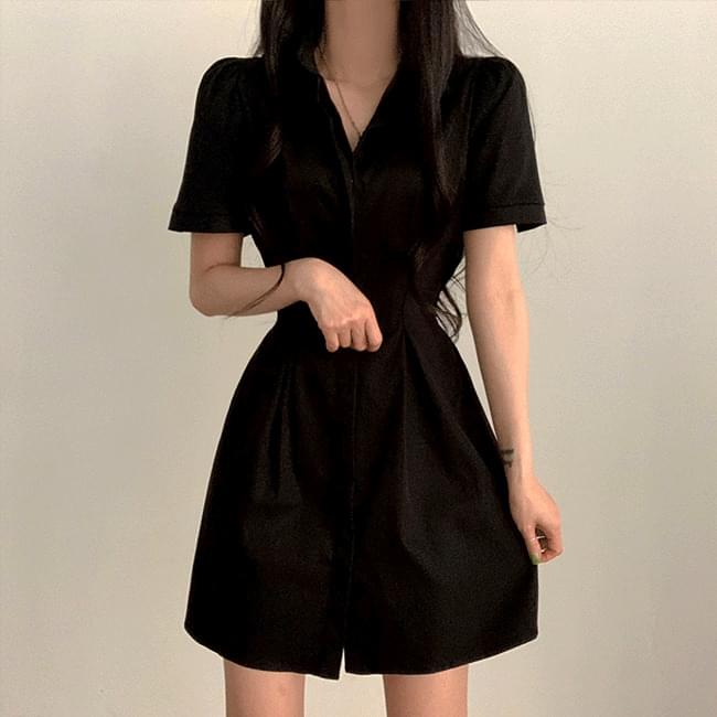 Back banding short-sleeved shirt Dress