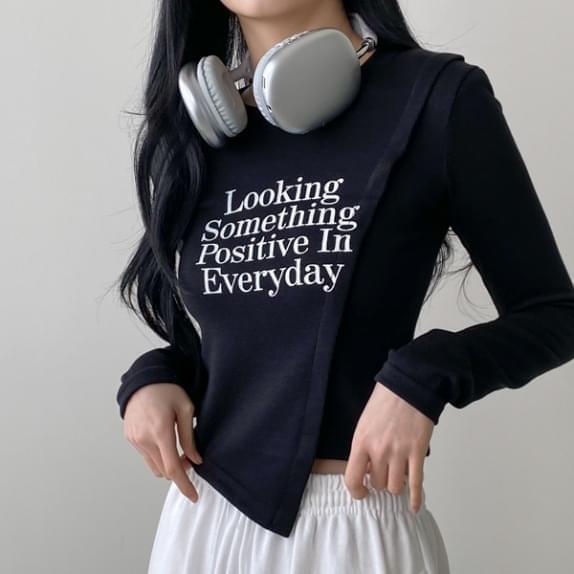 Lettering Something Diagonal T Shoulder Pad Built-in: D (Ships Today)