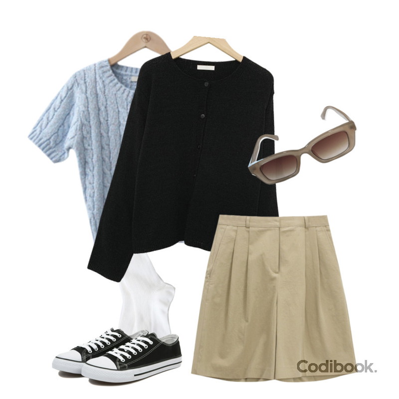 closeclip 로지아 스퀘어 선글라스 C1702,VANHECER 베이직 캔버스 스니커즈 S#JI060,common unique 코멘 데일리 골지 삭스등을 매치한 코디