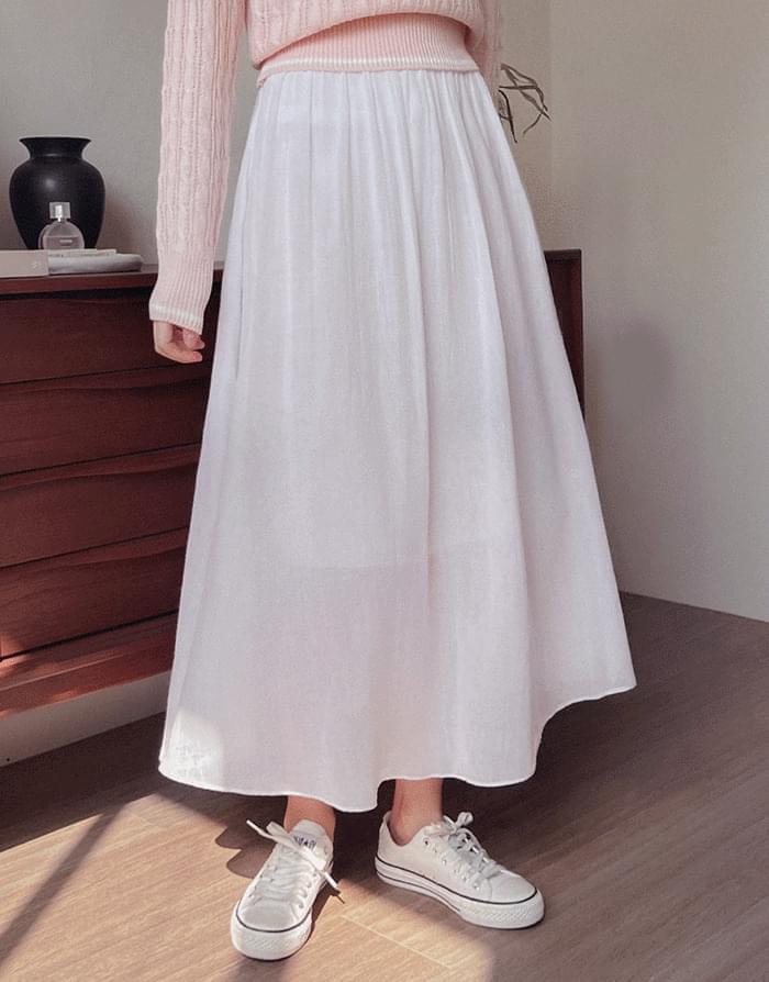 shirring banding skirt (Ships Today)