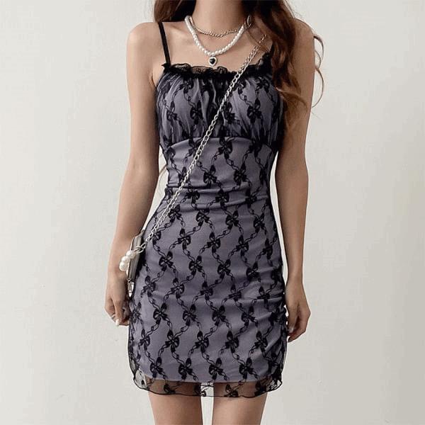 Galaxy see-through lace bustier Dress 2color (Ships Today)