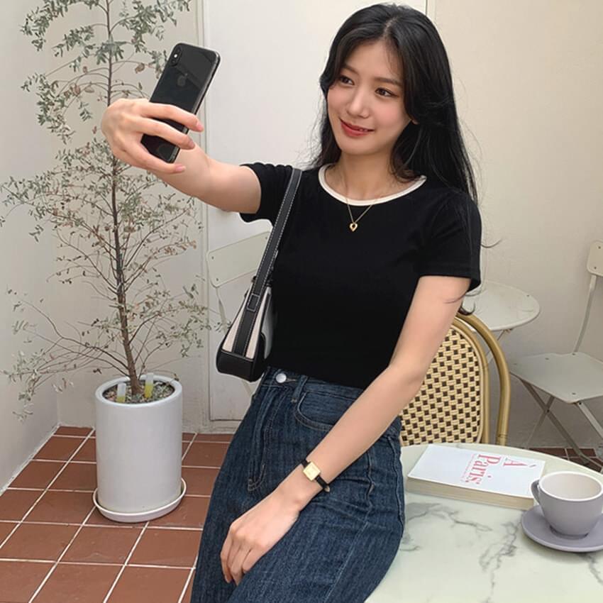 Famliy Festa Departure today #production Daiz color matching short sleeve T-shirt (summer new arrivals, short sleeve tee, rappa, color matching tee, basic tee, short sleeve T-shirt) (Ships Today)