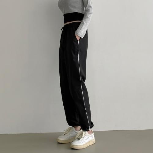 Hem tight banding training pants _ 1color (Ships Today)