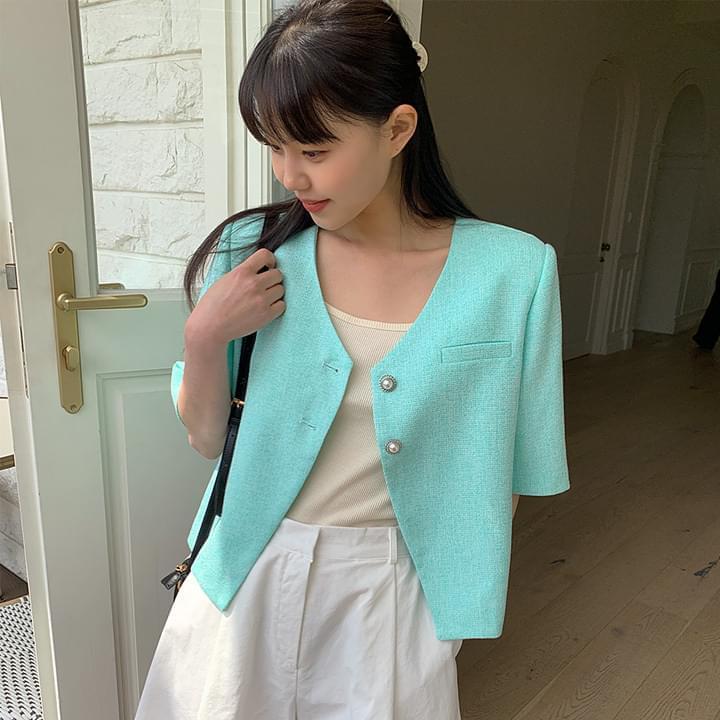 Pony short sleeve tweed jacket (Ships Today)
