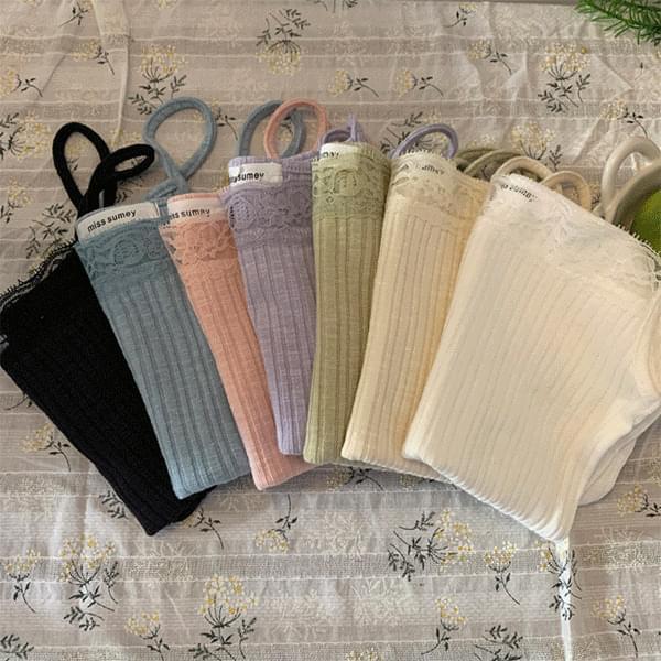 Cais Lace Ribbed Sleeveless - ns26579 (Ships Today)