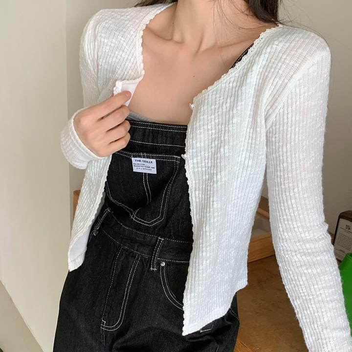 Belly lace two-button cardigan (Ships Today)